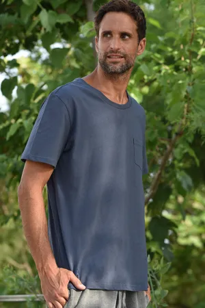 Ανδρικό t-shirt με λεπτομέρεια τσέπη | Γκρι