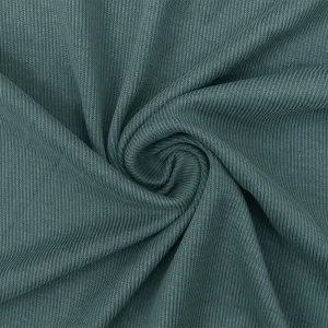 1 7/8 YD PC-Teal Solid Stretch Spandex Poly Rayon Rib Knit Fabric