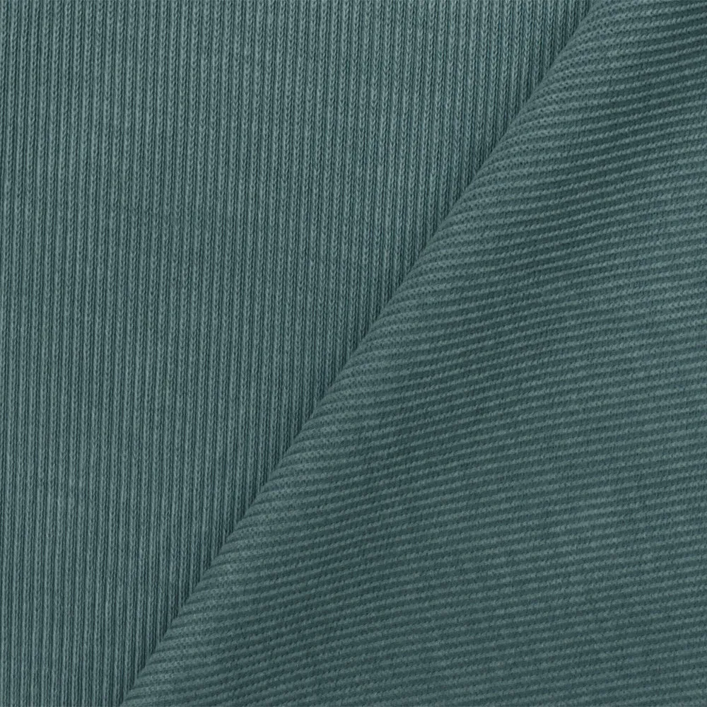 1 7/8 YD PC-Teal Solid Stretch Spandex Poly Rayon Rib Knit Fabric