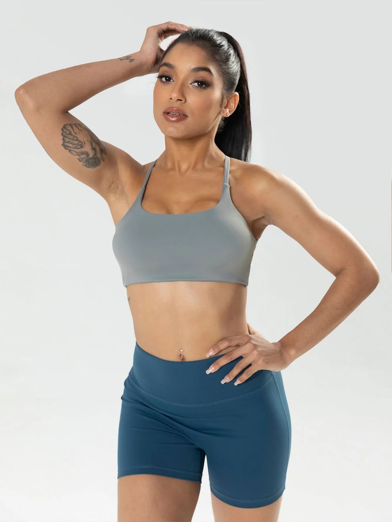 2-Pack Strappy Sports Bras for Women - Criss Cross Chic Comfort, Cute & Comfy Wireless Yoga Bras