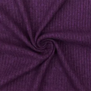 3 YD PC-Fruit Purple-Black Texture Stretch Brushed Rib Knit Fabric