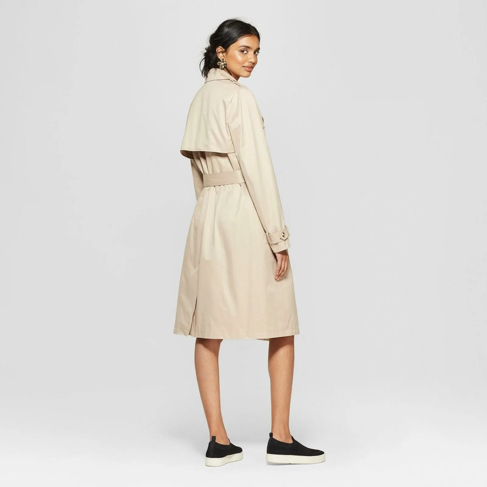 A New Day Women's Double Breasted Belted Trench Coat