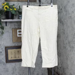 A New Day Women's High-Rise Wide Leg Cropped Pants 77594696 Cream Off White 18