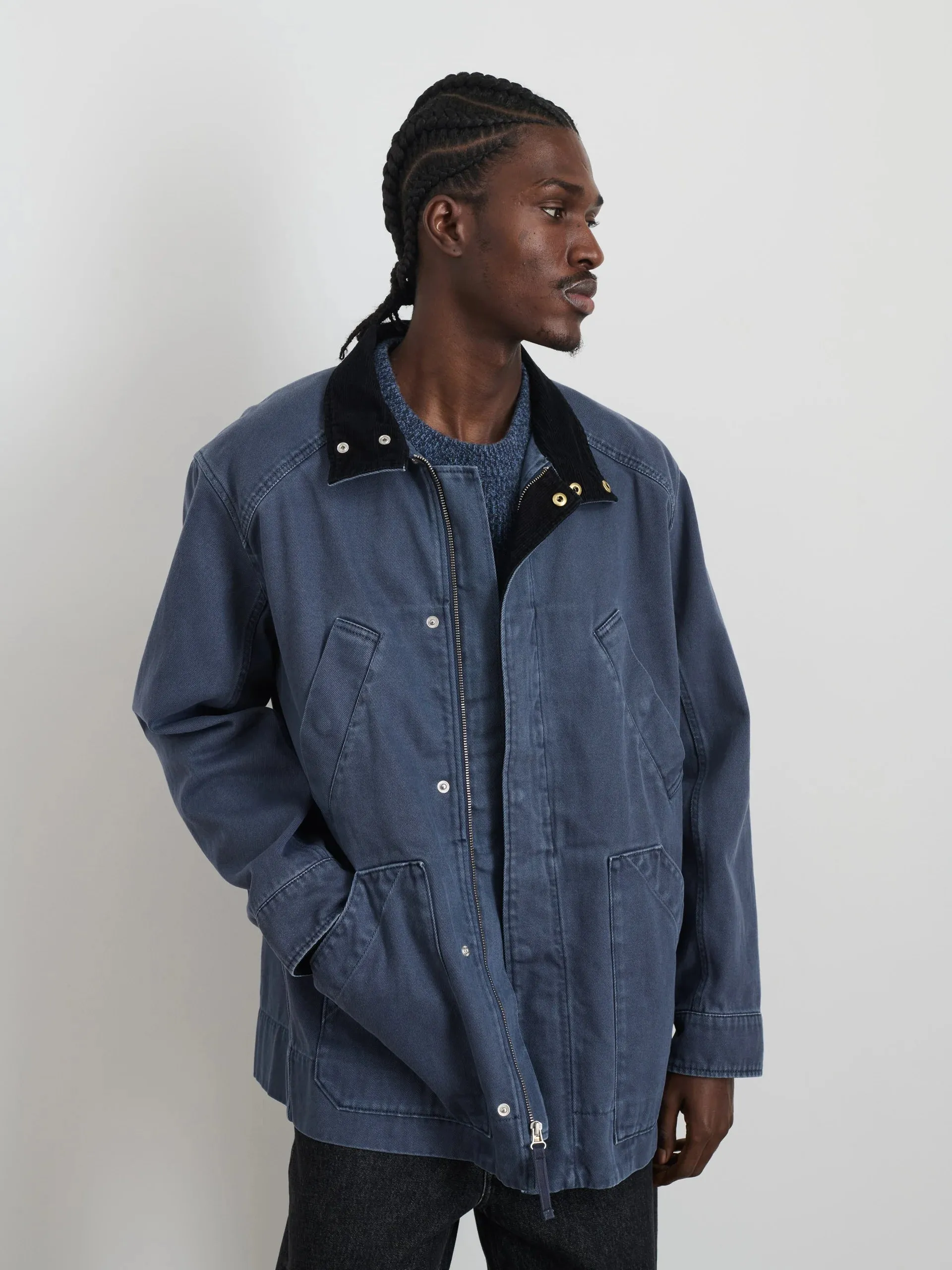 Aaron Utility Jacket in Recycled Denim