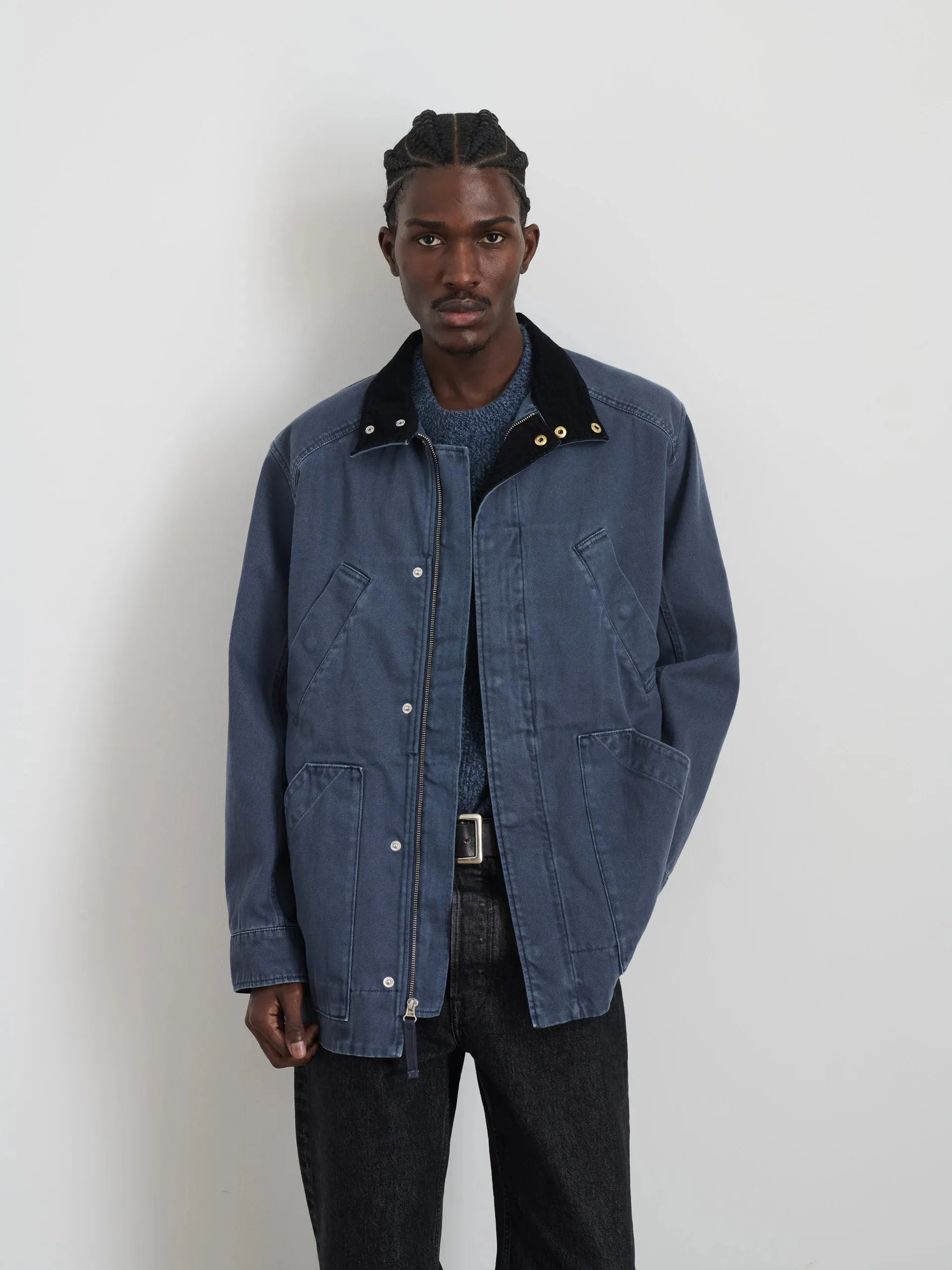 Aaron Utility Jacket in Recycled Denim