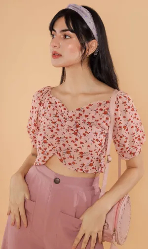 ACIEL Ruched Crop Top (Blush)