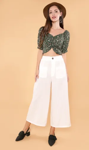 ACIEL Ruched Crop Top (Green)