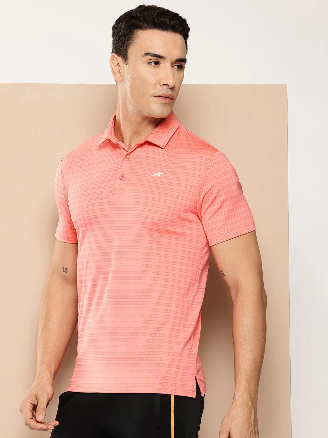 Alcis Men Printed Polo Collar Golf T-Shirt