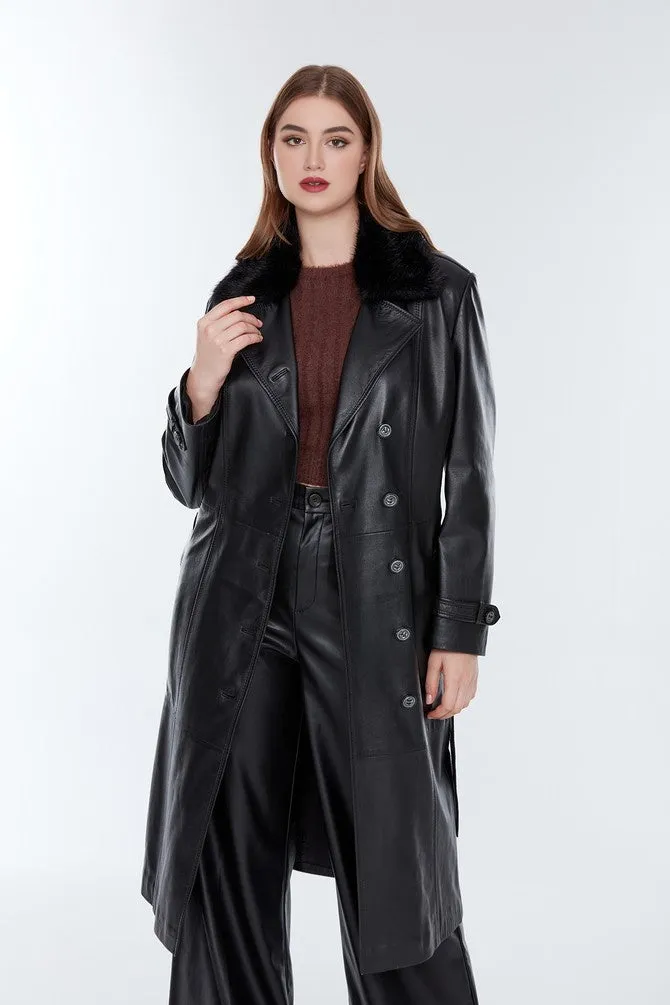Alicia Double Breasted Plus Size Coat For Women