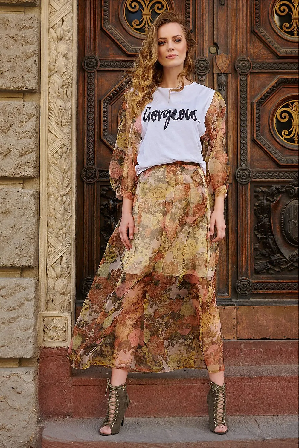 Asymmetric Buffet Sleeve Blouse