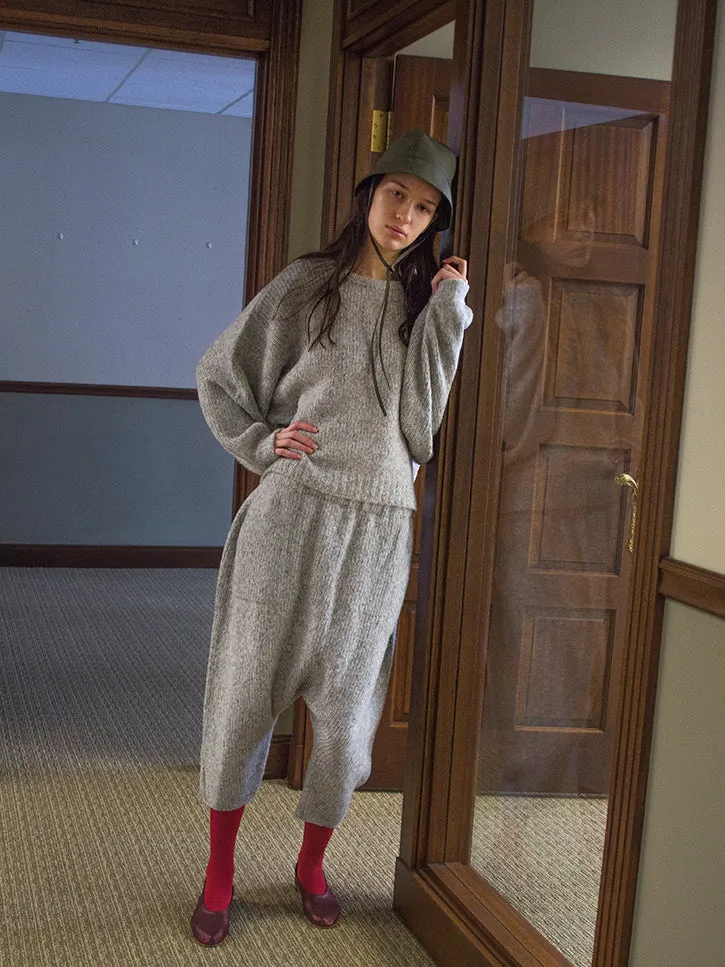 Atelier Delphine Balloon Sleeve Sweater, Grey Melange