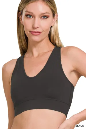 ATHLETIC RACERBACK CROPPED TANK TOP