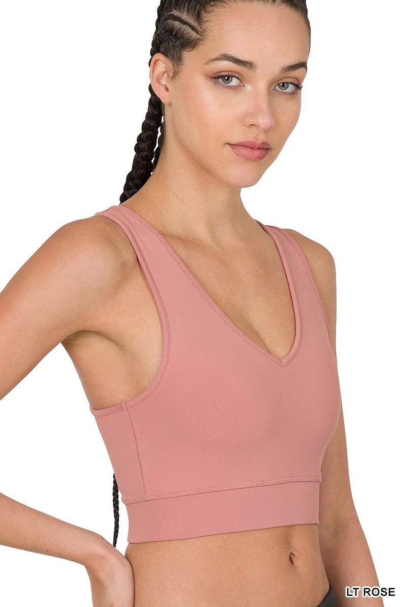 ATHLETIC RACERBACK CROPPED TANK TOP