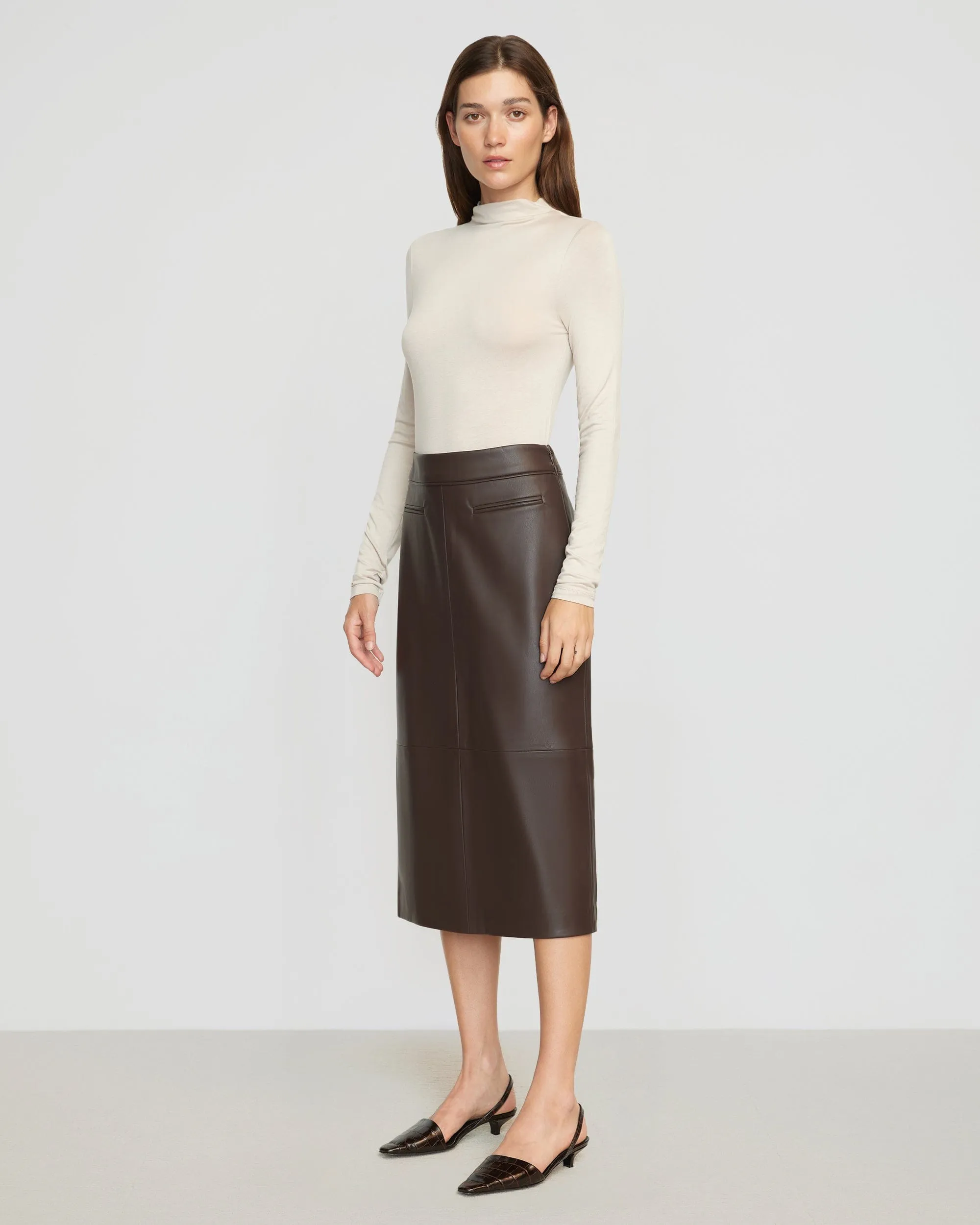 Ava Mock-Neck Long-Sleeve Tee