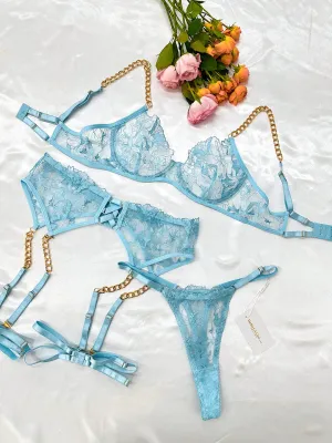 Azure Dreams Sheer Lace Lingerie Set From Hello.LA.Girl