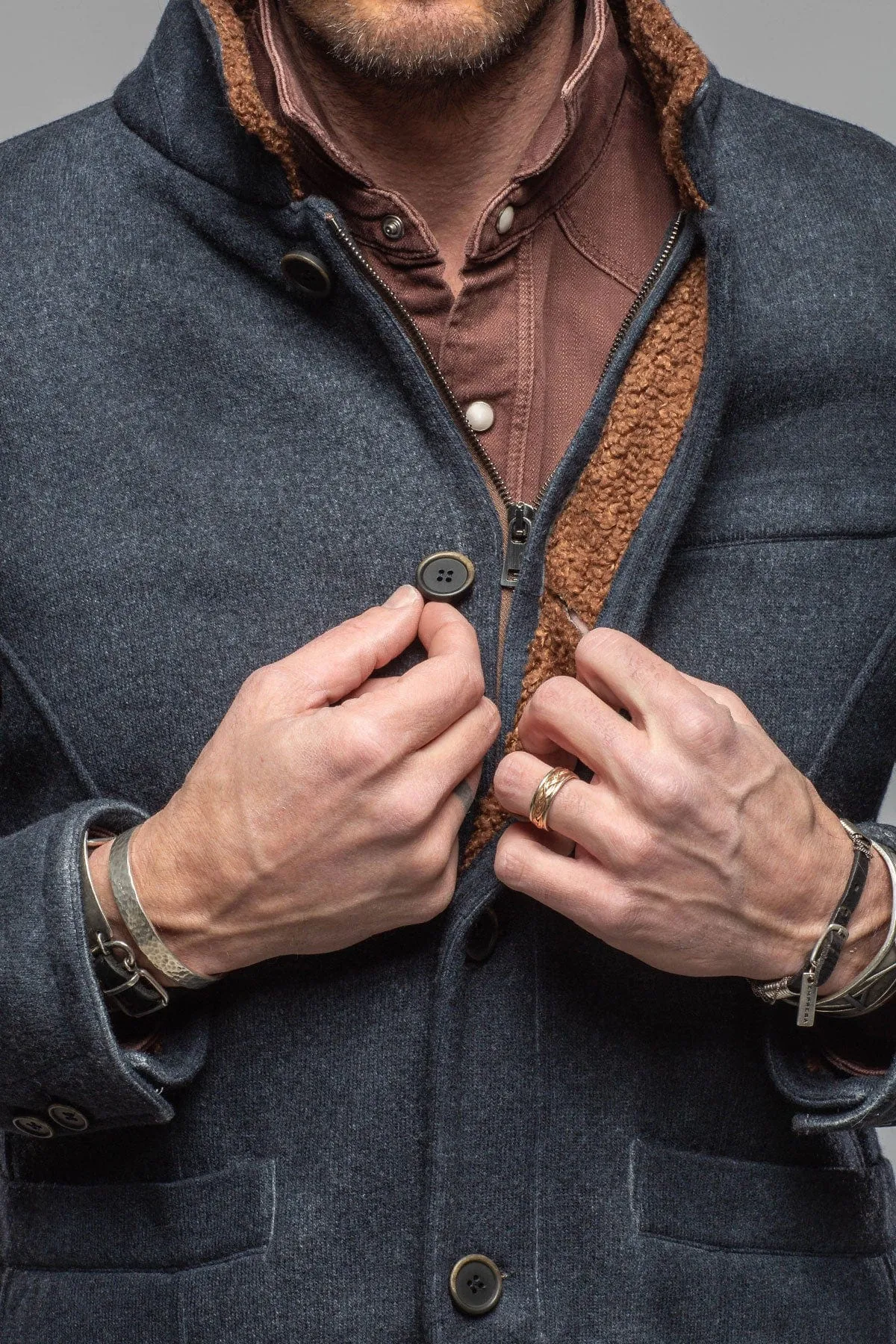 Bale Sherpa Jacket In Navy