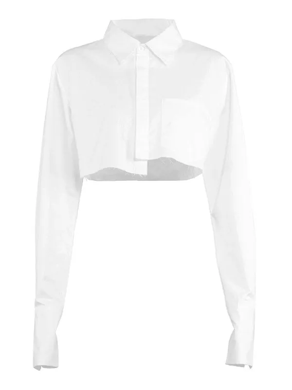 Basic Cotton Cropped Blouse