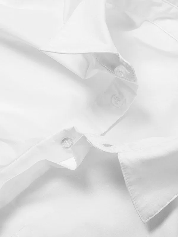 Basic Cotton Cropped Blouse