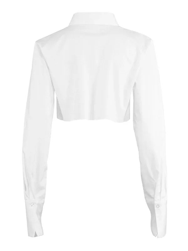 Basic Cotton Cropped Blouse