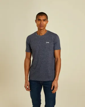 Basic Sky Neck Tee | Indigo Navy Marl