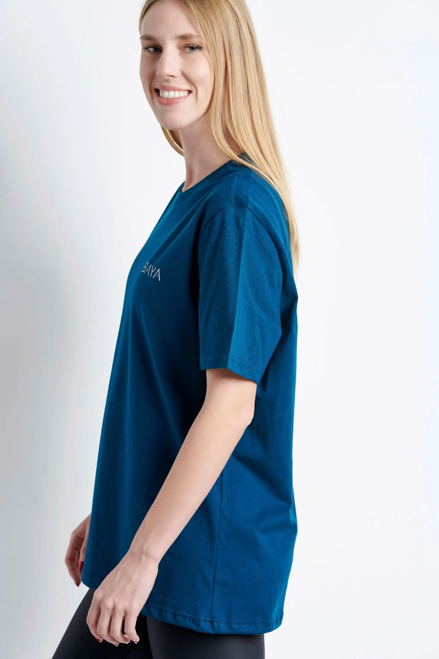 Basic T-shirt από οργανικό βαμβάκι | Πετρόλ