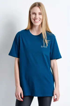 Basic T-shirt από οργανικό βαμβάκι | Πετρόλ