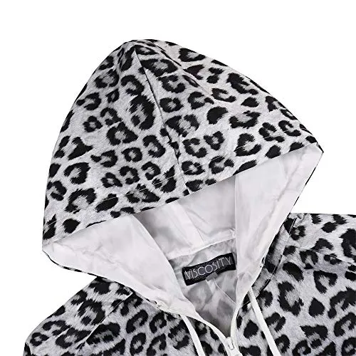 Beautiful Giant Women's Animal Pattern Fashion Hooded Jacket with Full Zip