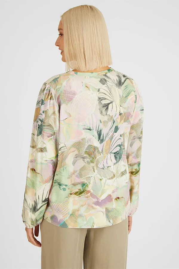 BEIGE FLORAL PRINT BLOUSE