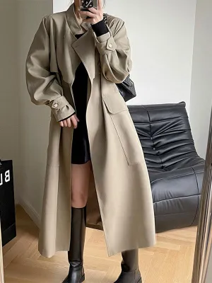 Belted Long Trench Jacket