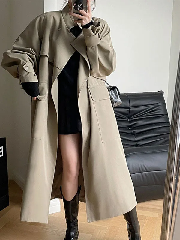 Belted Long Trench Jacket