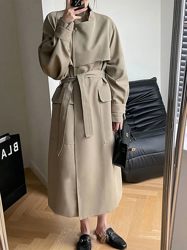 Belted Long Trench Jacket