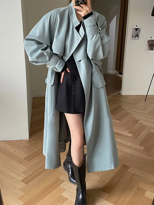Belted Long Trench Jacket