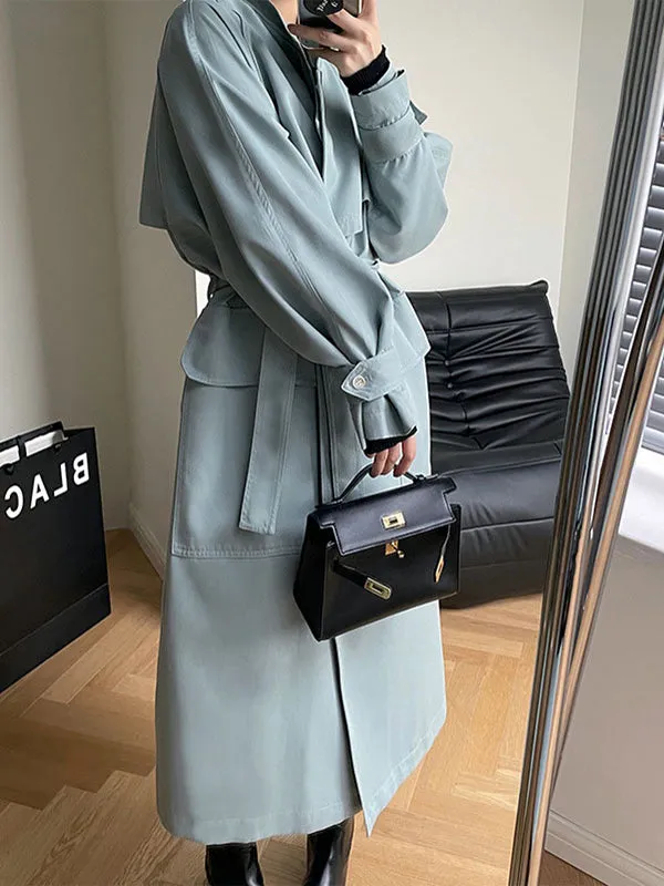Belted Long Trench Jacket