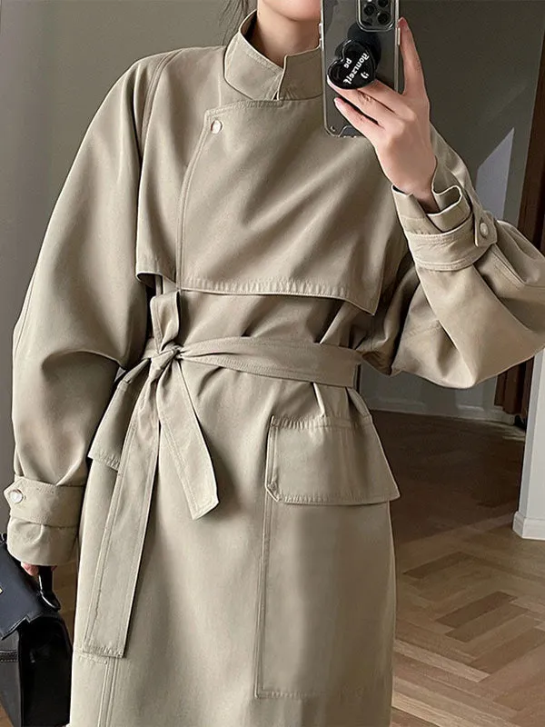 Belted Long Trench Jacket