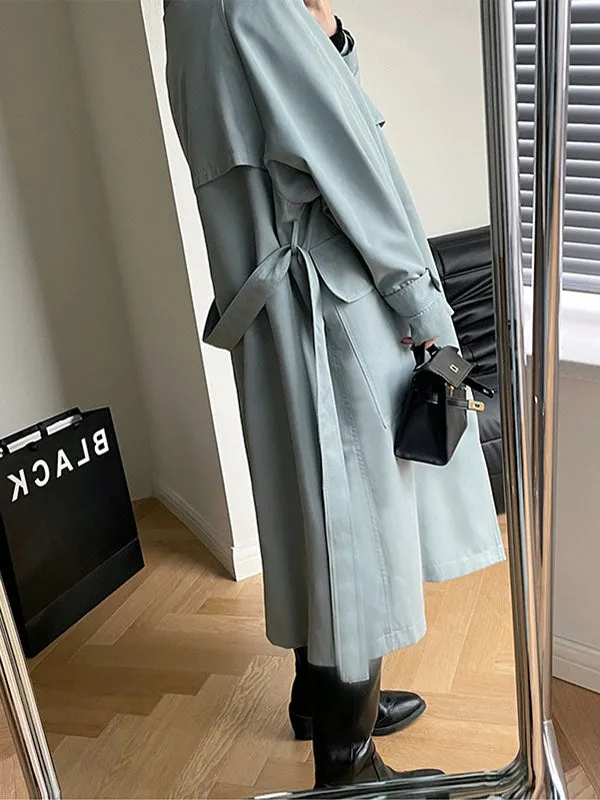 Belted Long Trench Jacket