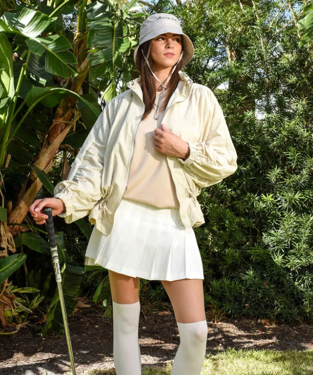 BENECIA 12 Double Shirring Windbreaker - Beige