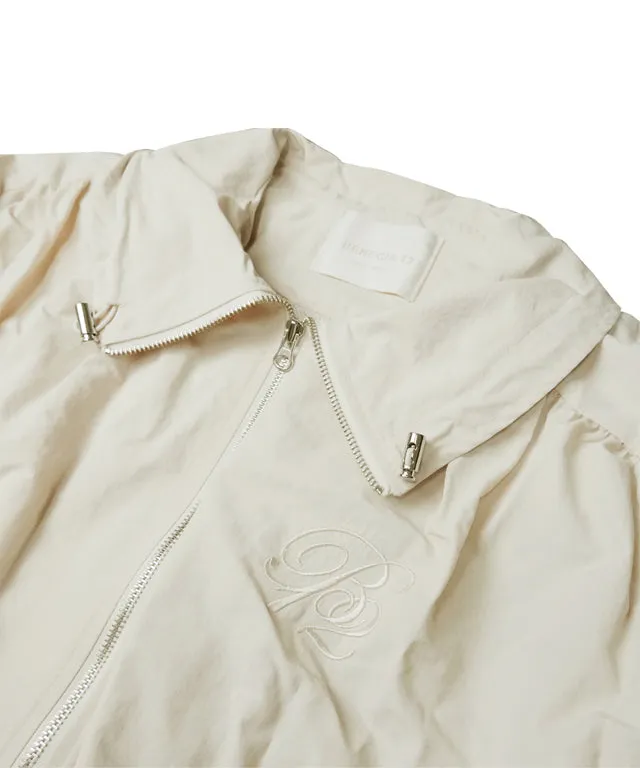 BENECIA 12 Double Shirring Windbreaker - Beige