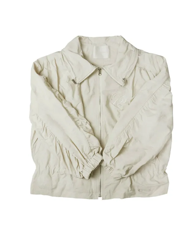 BENECIA 12 Double Shirring Windbreaker - Beige