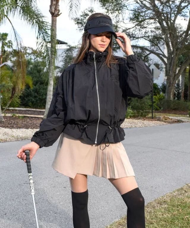 BENECIA 12 Double Shirring Windbreaker - Black