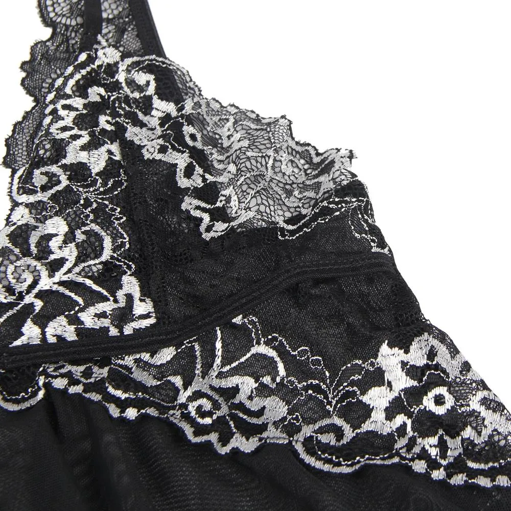 Black & White & Green Lace Stitching Irregular Skirt Perspective Babydoll Egypt