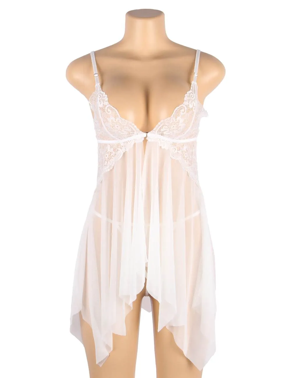 Black & White & Green Lace Stitching Irregular Skirt Perspective Babydoll Egypt
