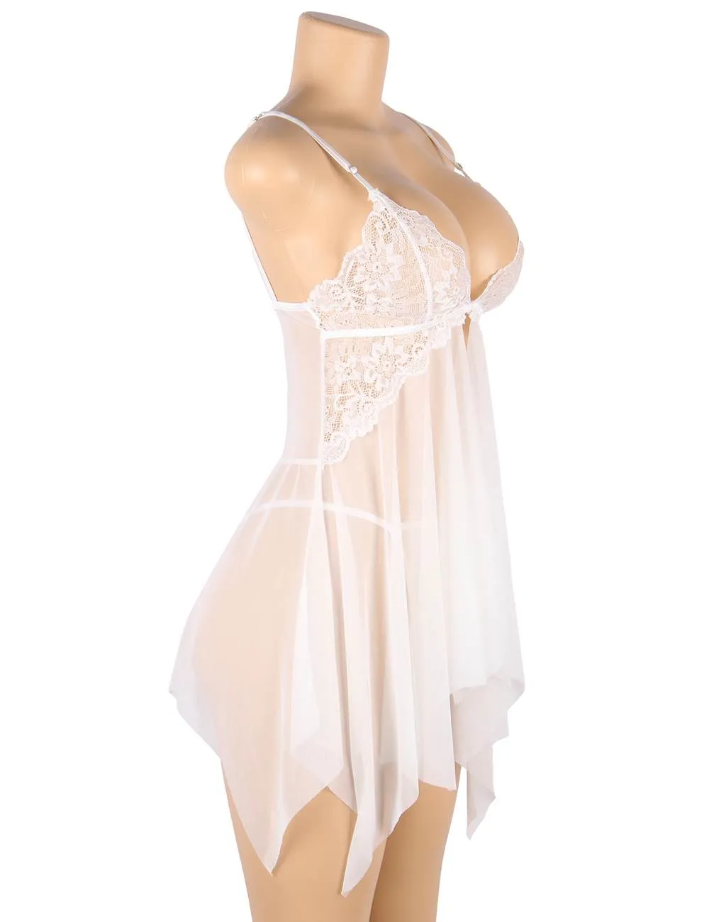 Black & White & Green Lace Stitching Irregular Skirt Perspective Babydoll Egypt