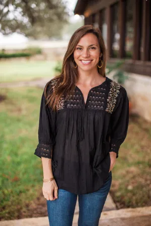 Black and Gold Franco Blouse
