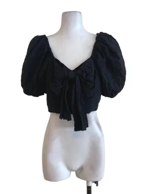 Black Floral Embroidered Top