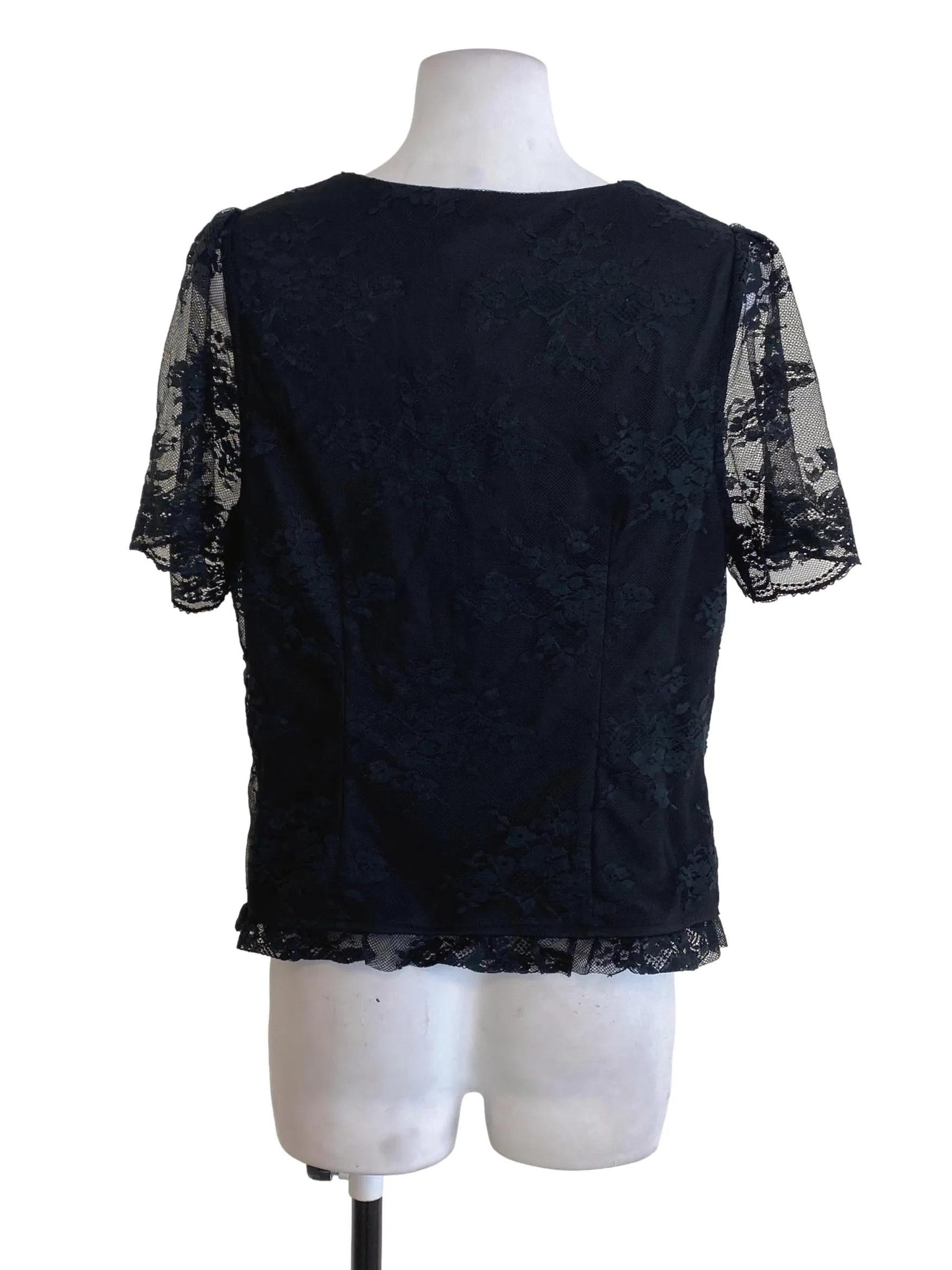 Black Floral Laced Blouse