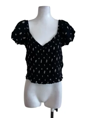 Black Floral Top