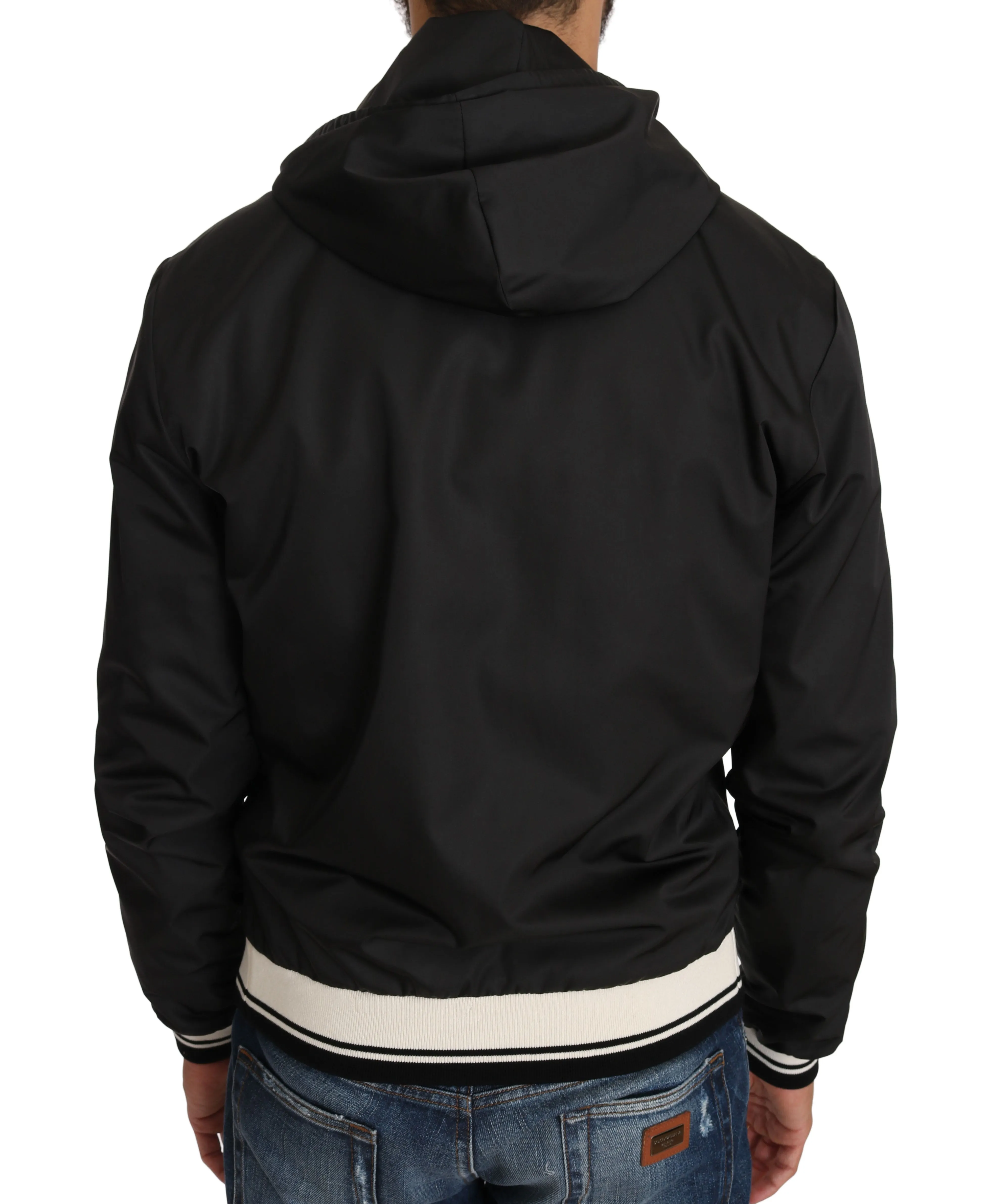 Black Hooded Palm Car Windbreaker Jacket
