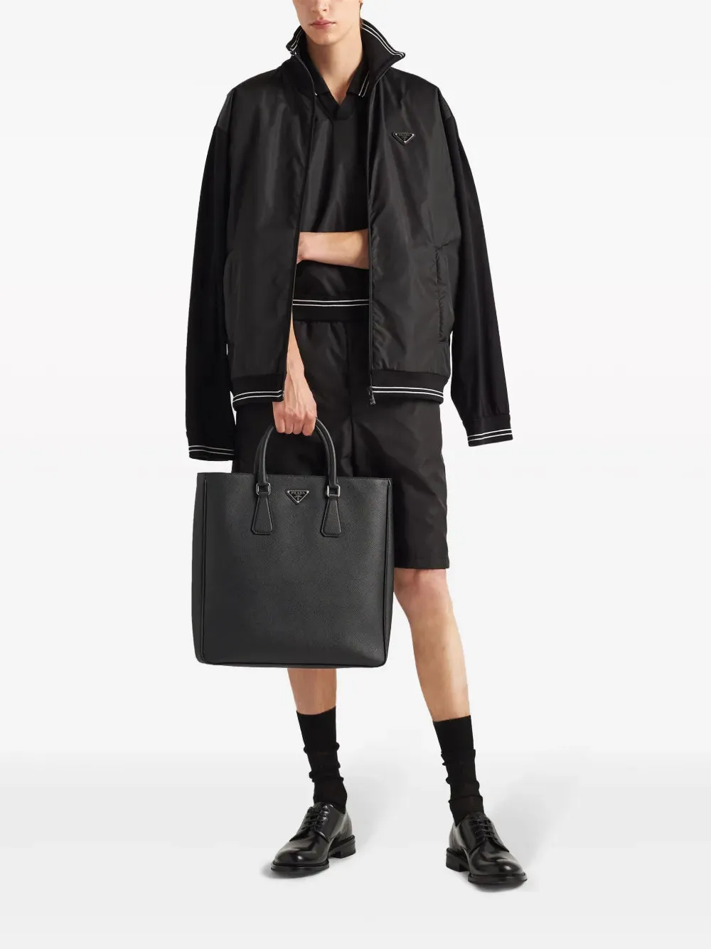Black Re-Nylon Windbreaker