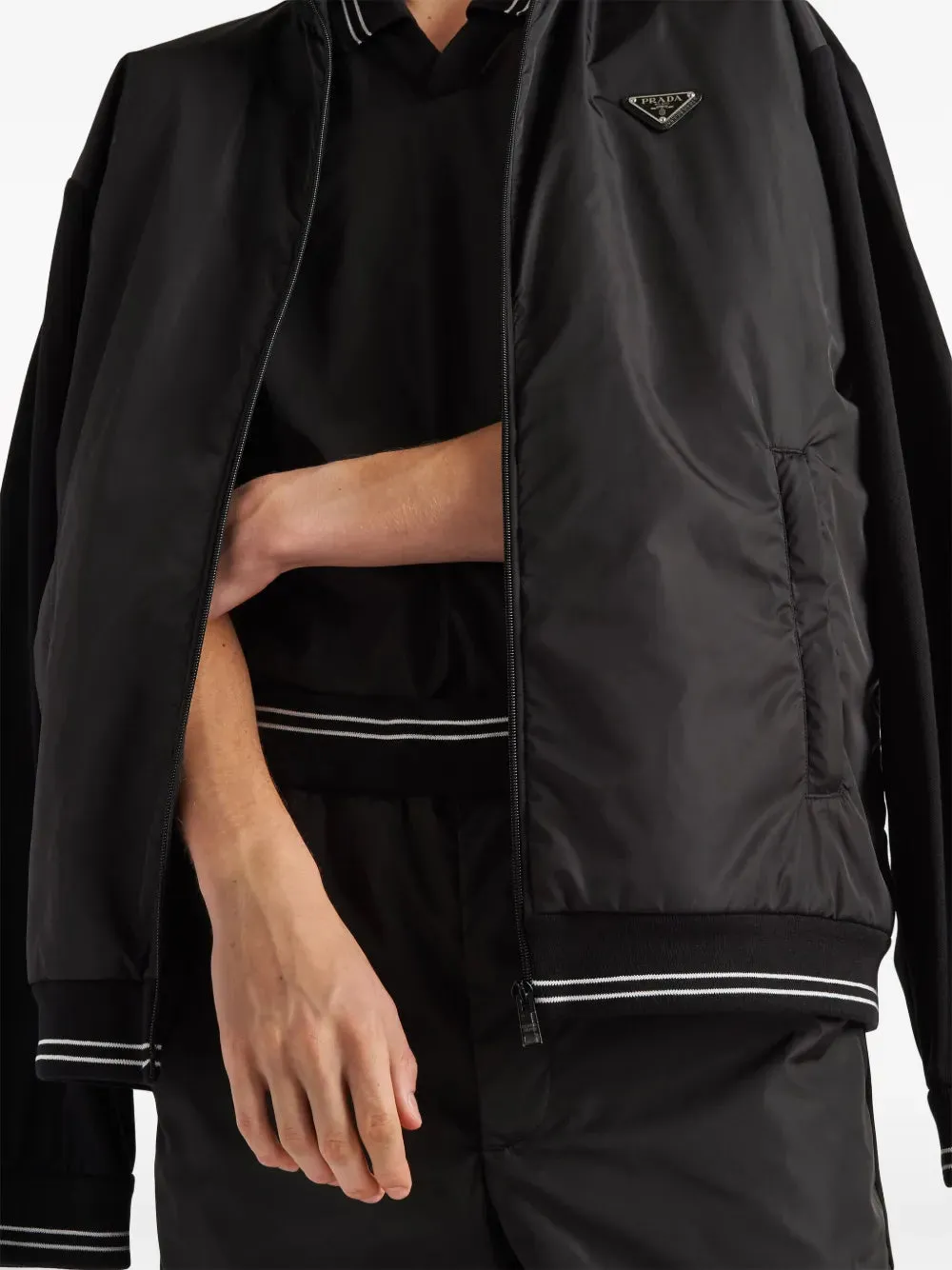 Black Re-Nylon Windbreaker
