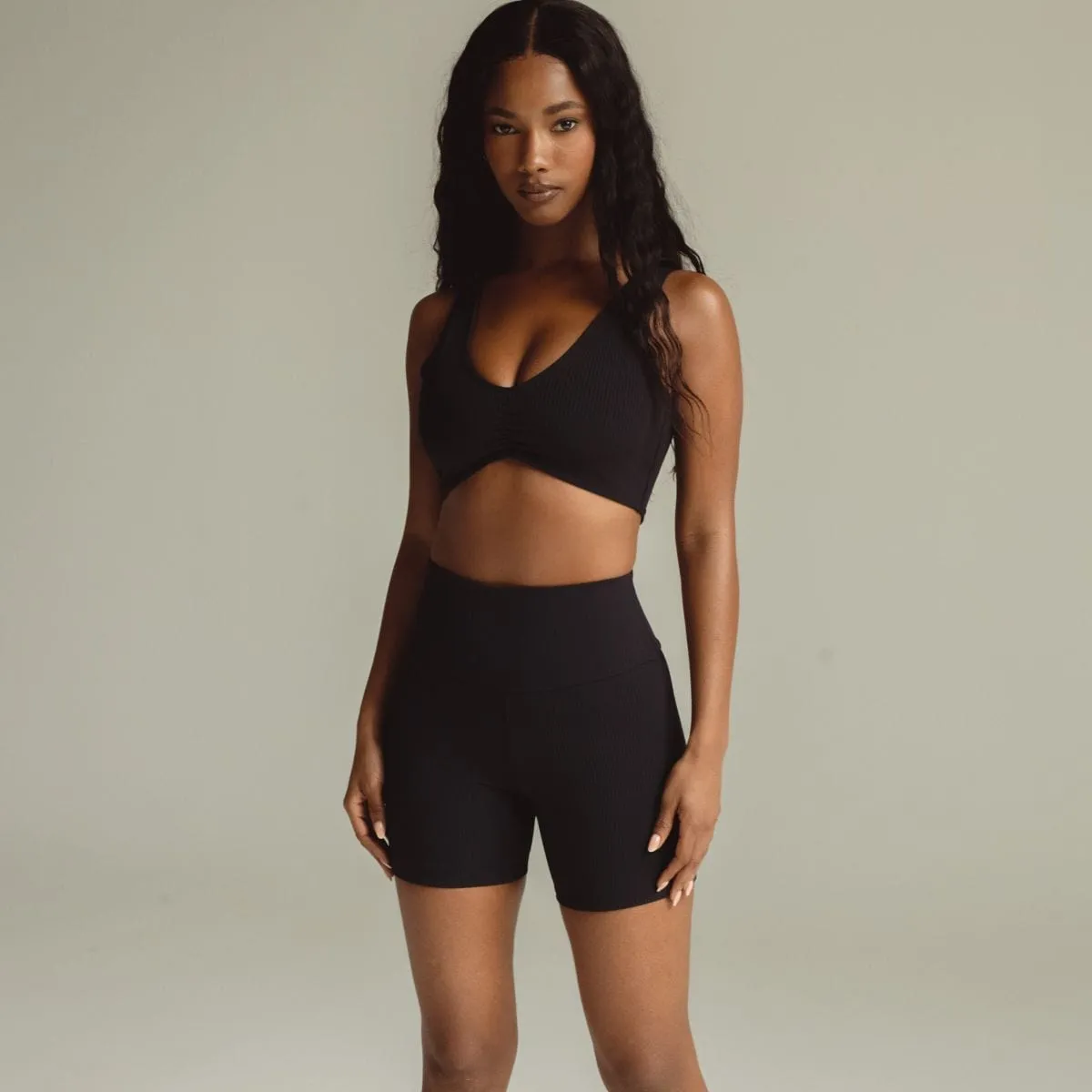 Black Rib Kim Variation Bikini Top